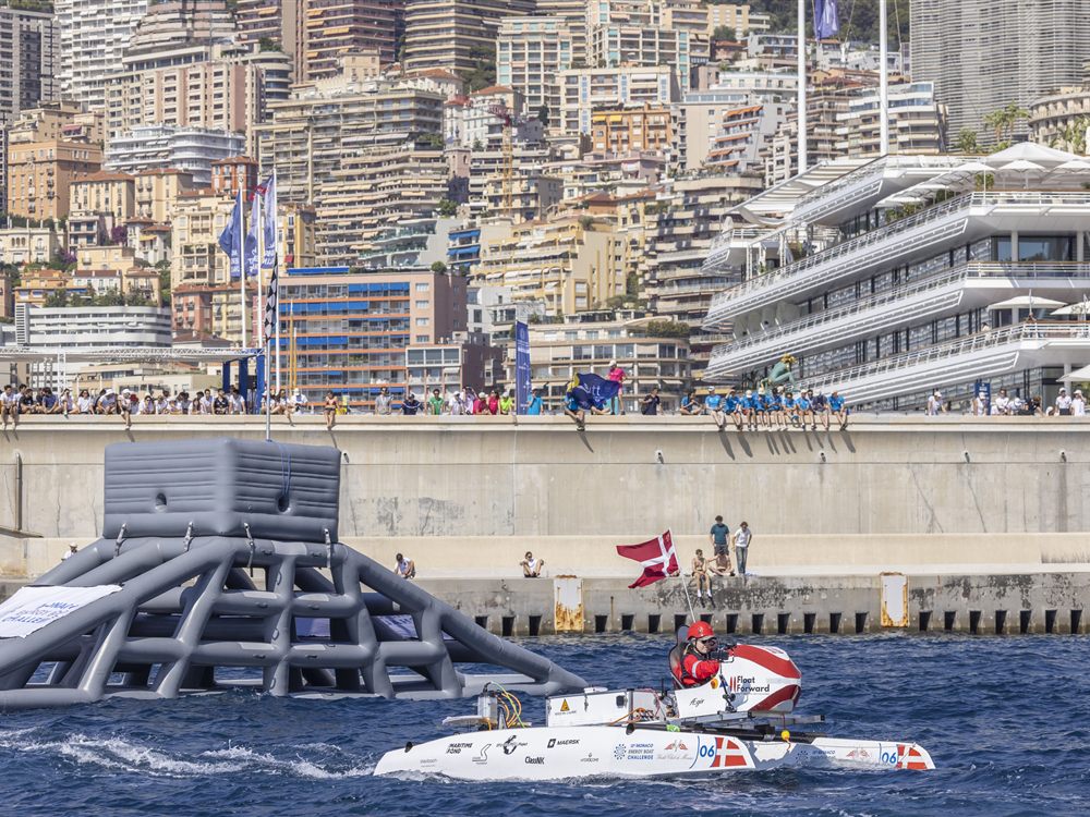 The Float Forward boat in the harbour of Monaco