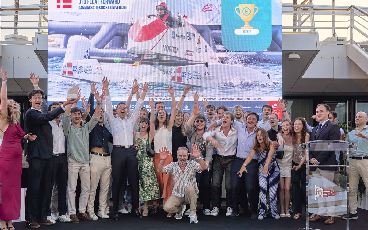 The Float Forward team celebrating the Rookie of the Year award in Monaco